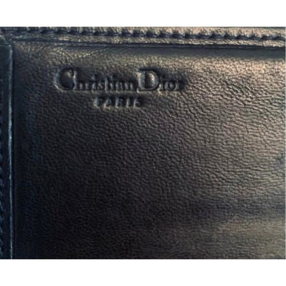 Christian Dior Canvas Leather Navy Blue Trotter Long Wallet W/ Authenticity Card - Picture 7 of 8